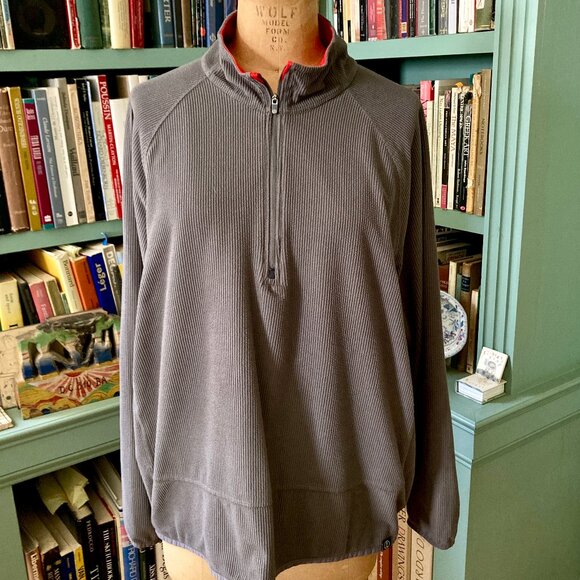 Lands' End Grey with Red Corduroy Top - Picture 1 of 10